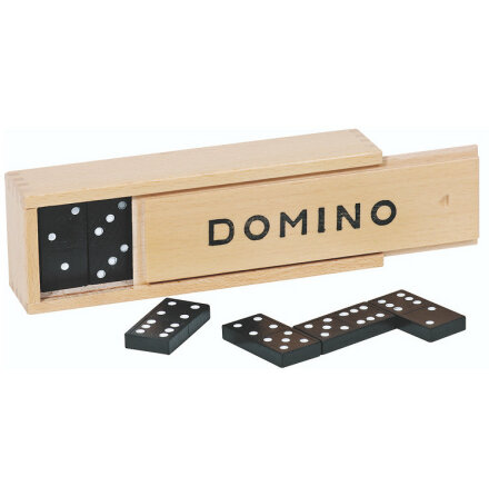 Domino Game In Wooden Box (ljus trask)