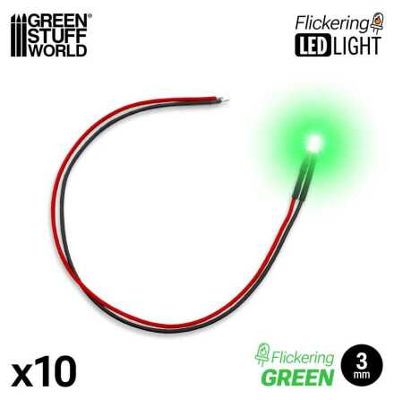 Green Flickering LED Lights 3mm