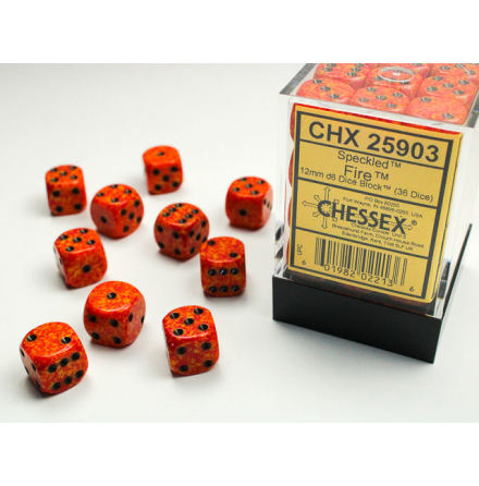 Speckled 12mm d6 Fire Dice Block (36 dice)