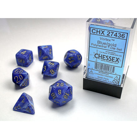 Vortex Blue/gold 7-Die Set