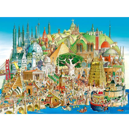Prades, Global City 1500 pieces 58x82 cm Triangular Puzzle Box
