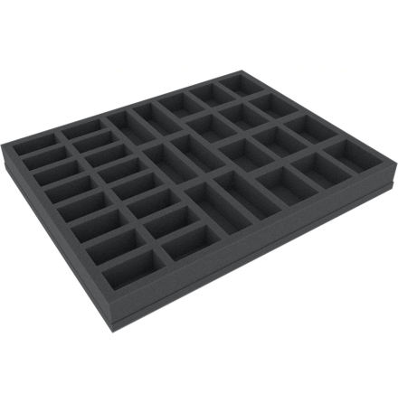 FSBR035BO 35 mm (1.38 Inch) foam tray with different sized slot foam with base -