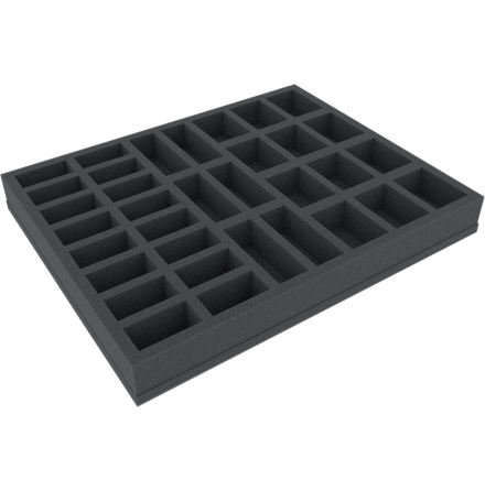 FSBR040BO 40 mm (1.6 inch) foam tray with different sized slots - with base - fu