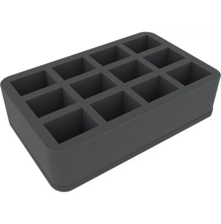 HS070I012BO 70 mm (2.75 inch) half-size Figure Foam Tray with base - 12 large an
