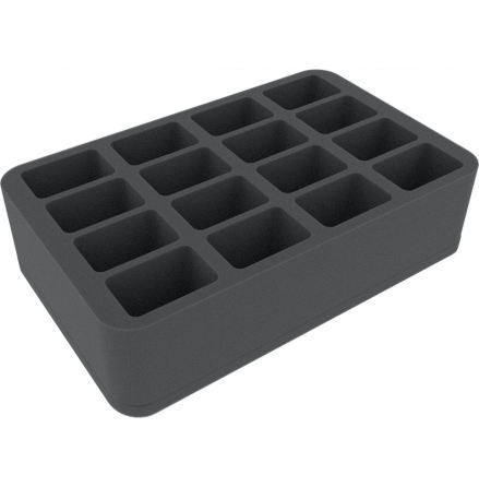 HSCY070BO 70 mm (2.75 inches) half-size Figure Foam Tray with 16 slots