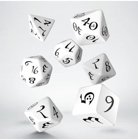 Classic RPG White & black Dice Set (7)