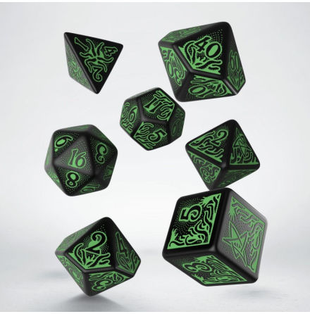 Call of Cthulhu Dice Set Black/Green 7th Edition (7)