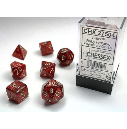 Glitter Ruby/gold 7-Die Set