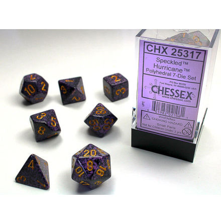 Speckled Polyhedral Hurricane 7-Die Set