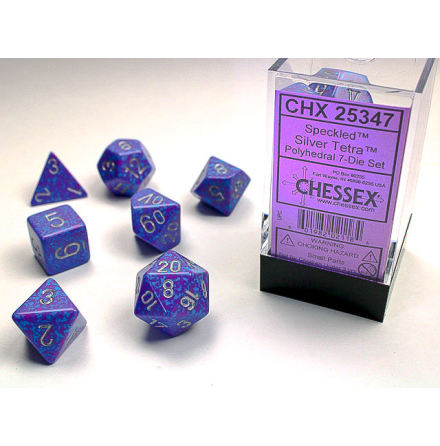 Speckled Polyhedral Silver Tetra 7-Die Set