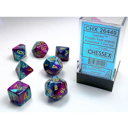 Gemini Polyhedral Purple-teal/gold 7-Die Set