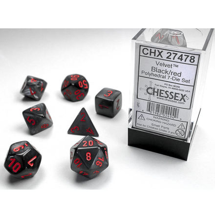 Velvet Black/red 7-Die Set