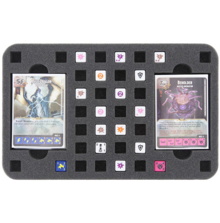 HS025DM02 25 mm half-size tray 36 cut-outs plus 2 card-slots for Dice Master
