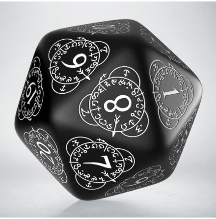 D20 Level Counter Black & white Die (1)