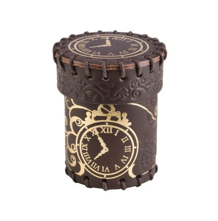 Steampunk Brown & golden Leather Dice Cup