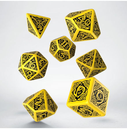 Celtic 3D Revised Yellow & black Dice Set (7)