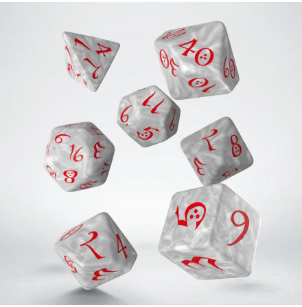 Classic RPG Pearl & red Dice Set (7)