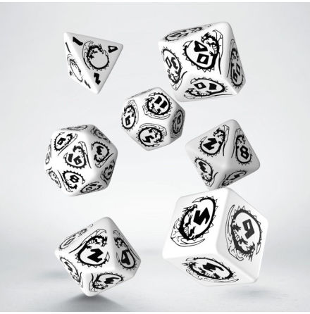 Dragons White & black Dice Set (7)