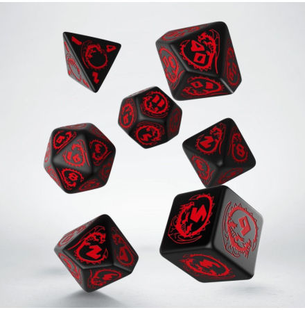 Dragons Black & red Dice Set (7)