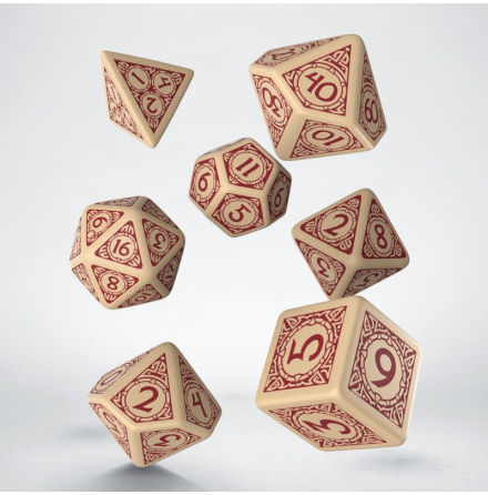 Viking Beige & burgundy Dice Set (7)