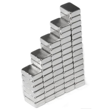 Block magnet 6 x 4 x 2 mm (10st) Nickelplterad 640g styrka