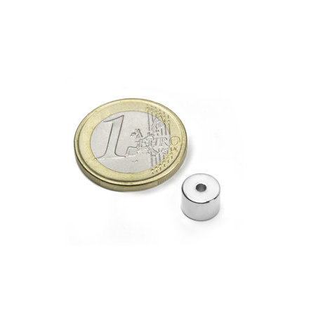 Ring Magnet diameter 8/2 mm, höjd 6 mm (10st) Nickelpläterad 2400g styrka