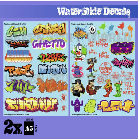 Waterslide Decals - Train and Graffiti Mix