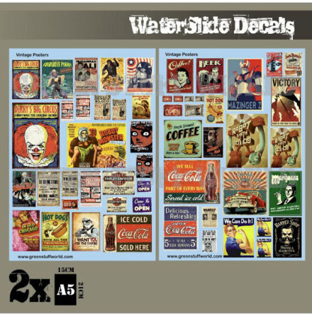 Waterslide Decals - Vintage Posters