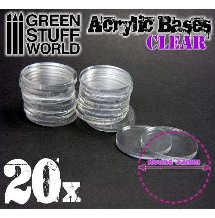 Acrylic Bases - Round 32 mm CLEAR
