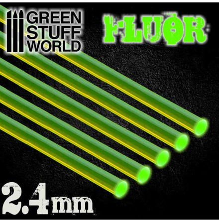 Acrylic Rods - Round 2.4 mm Fluor GREEN