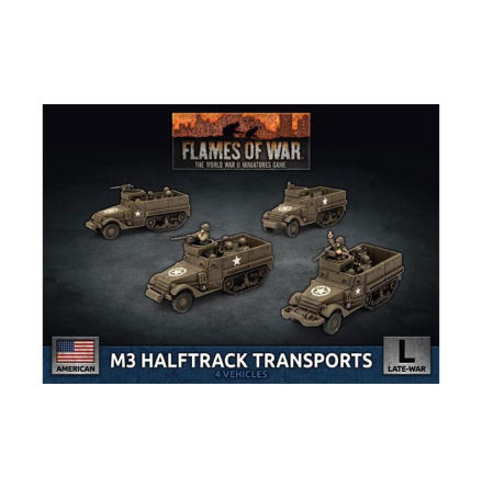 M3 Halftrack Transport Platoon (x4 Plastic)
