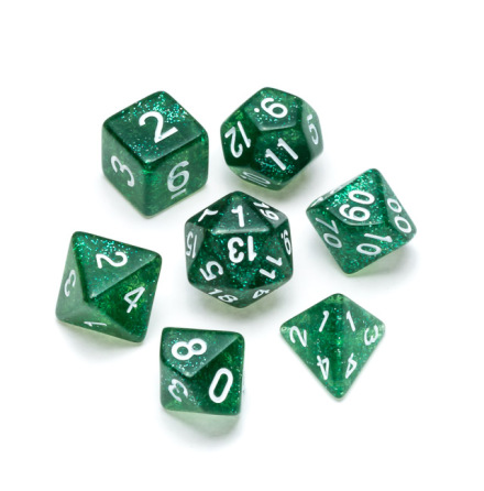 Glitter Series: Dark Green - Numbers: White