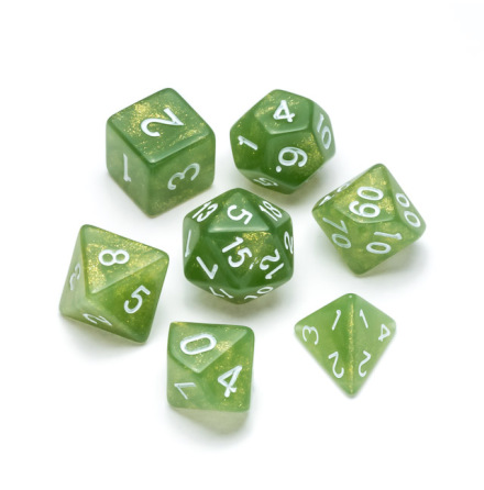 Glitter Series: Green - Numbers: White