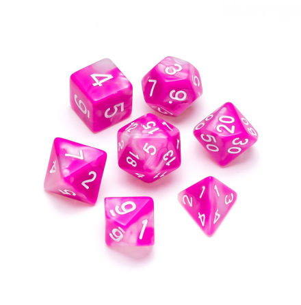Marble Series: Pink & White - Numbers: White