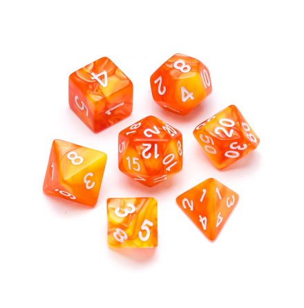 Marble Series: Orange & Yellow - Numbers: White
