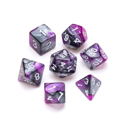 Marble Series: Purple & Grey - Numbers: White