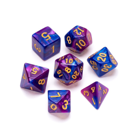 Marble Series: Blue & Purple - Numbers: Gold