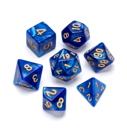 Pearl Series: Blue - Numbers: Gold