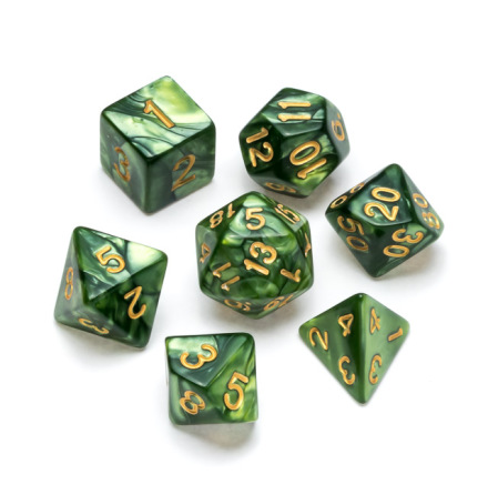 Pearl Series: Green - Numbers: Gold