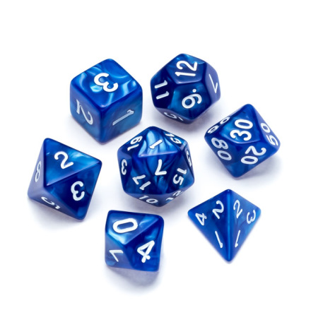 Pearl Series: Blue - Numbers: White