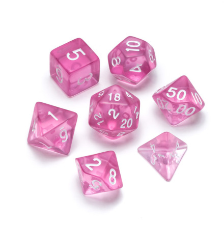 Transparent Series: Pink - Numbers: White