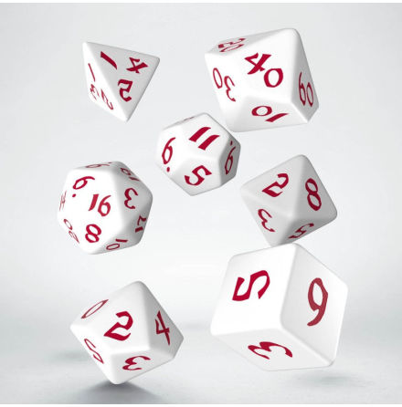 Classic Runic White & Red Dice Set (7)