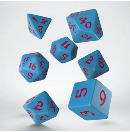 Classic Runic Blue & Red Dice Set (7)