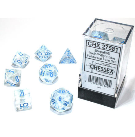 Borealis Polyhedral IcicleTM/light blue Luminary 7-Die Set