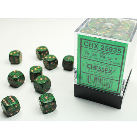 Speckled 12mm d6 Golden Recon Dice Block (36 dice)