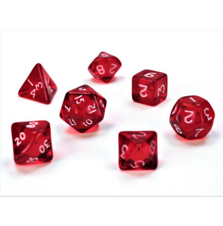 Mini Polyhedral Red/white 7-Die Set