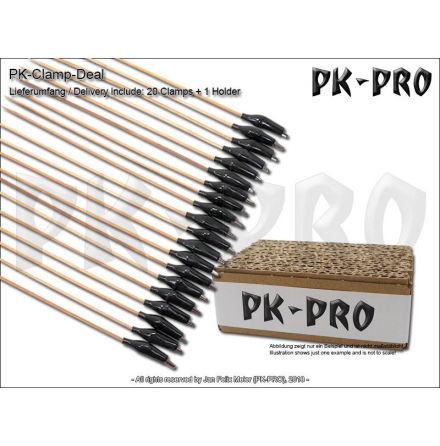 PK Paint Clamps (20x) +Holder (14x9cm)
