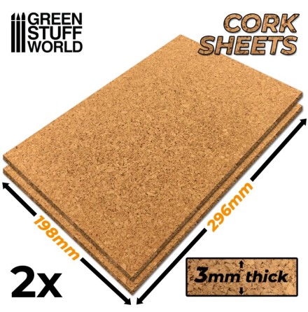 Cork Sheet in 3mm x2 - A4 Size