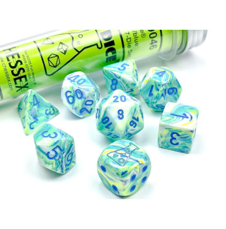 Festive Polyhedral Garden/blue 7-Die Set