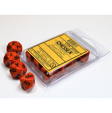 Fire Speckled Polyhedral Ten d10 Set